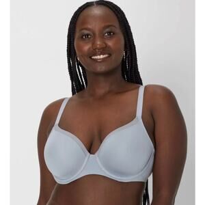 Bali womens 42D Light Blue Underwire Silky Comfort T Shirt Bra NEW